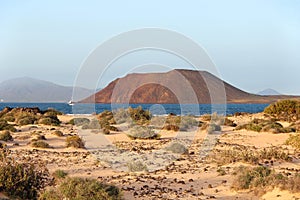 Dunes of Corralejo and Lobos island, Canary islands, Spain