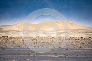 Dunes of Death Valley desert at sunrise