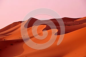 Dunes in the desert of Morocco