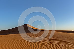 Dunes in the desert of Sahara, Morocco.