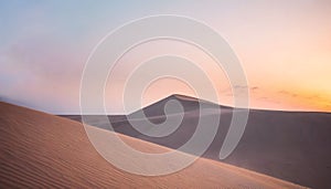 Dunes in dry desert nature panorama landscape