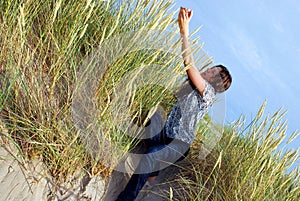 Among the dunes grass