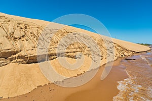 Dunes island `Las Dunas de San Cosme y Damian` in the middle of the Rio Parana near the city Encarnacion.