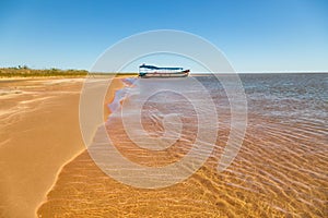 Dunes island `Las Dunas de San Cosme y Damian` in the middle of the Rio Parana near the city Encarnacion. photo