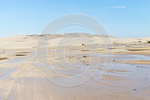 Dunes in the Lagoa do Peixe lake photo