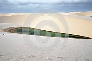 Dunes and lake - Lencois Maranheses national park photo