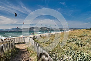 Dunes and mediterranean vegetation in hayers france