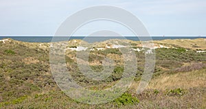 Dunes, North Sea and Waddensea coast of nature reserve on Ameland