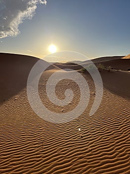 Dunes in the Sahara desert, Merzouga desert. Morocco