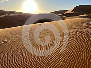 Dunes in the Sahara desert, Merzouga desert. Morocco