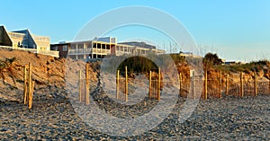 The dunes at the southern end of Tybee Island in the morning sun