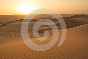 Dunes of the Wahiba Sand Desert at dawn