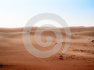 The dunes of the Wahiba Sands desert in Oman during a typical summer sand storm - 6