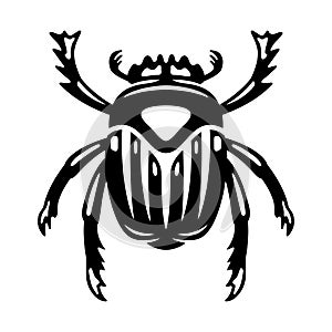 Dung beetle scarab icon.