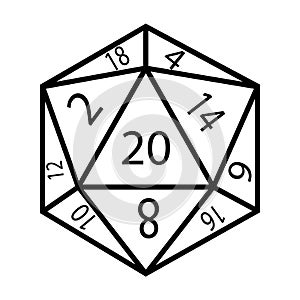 Dungeons and dragons dice on white