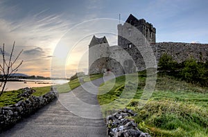 Dunguaire castle at sunset