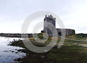 Dunguaire Castle surrounded by the sea