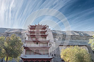 Dunhuang mogao grottoes landscape of the nine floors