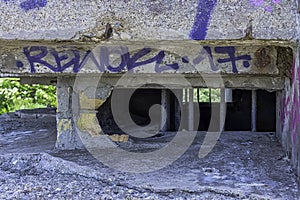 Dunkirk Beaches Bunkers with illegal graffiti