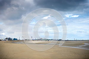 Dunkirk, the wide beach famous for France best known for the British evacuation during the World War II. Nord Pas de Calais, Franc