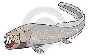 dunkleosteus fish dinosaur ancient vector illustration transparent background