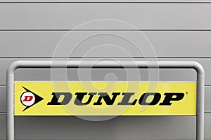 Dunlop logo on a wall