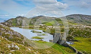 Dunlough Castle, ruins in Three Castles Head, in the Mizen Peninsula, County Cork, Ireland.