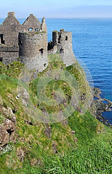 Dunluce castle on the cliffs