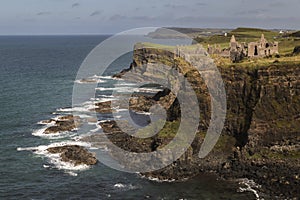 Dunluce Castle from a distance.