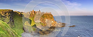 Dunluce Castle in Northern Ireland on a sunny morning