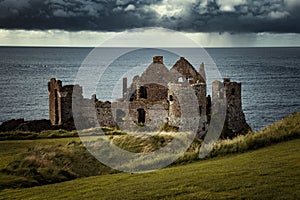 Dunluce Castle, ruined medieval castle in Northern Ireland, a symbol of Irish Heritage and Culture