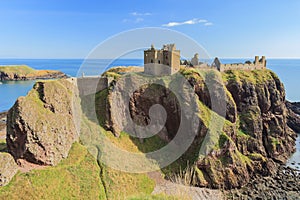 Dunnottar Castle with blue sky in - Stonehaven