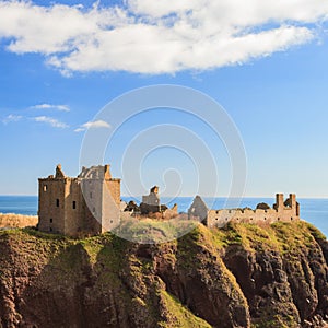 Dunnottar Castle with blue sky in - Stonehaven