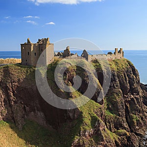 Dunnottar Castle with blue sky in - Stonehaven