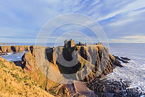 Dunnottar Castle with blue sky in - Stonehaven, Aberdeen