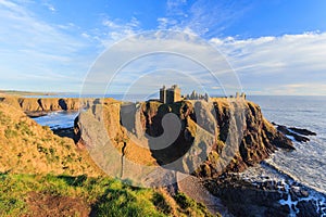 Dunnottar Castle with blue sky in - Stonehaven, Aberdeen