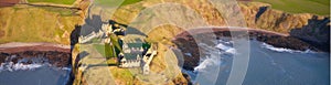 Dunnottar Castle near Stonehaven viewed from above at sunrise