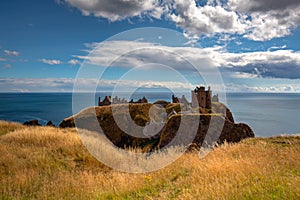 Dunnottar Castle is a ruined medieval fortress, Scotland