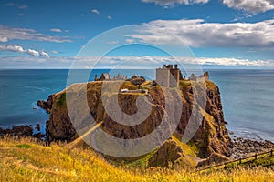 Dunnottar Castle is a ruined medieval fortress, Scotland