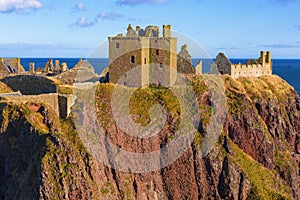 Dunnottar castle ruins near Stonehaven in Aberdeenshire, Scotland