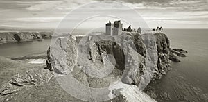 Dunnottar castle ruins in scottish coastline. Stonehave. Scotland. UK