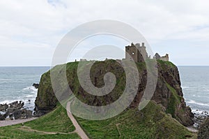 Dunnottar Castle in Stonehaven, Aberdeen, Scotland, UK