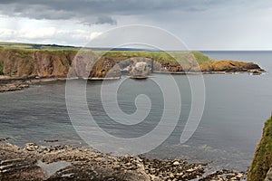 Dunnottar stormy Scottish Beach