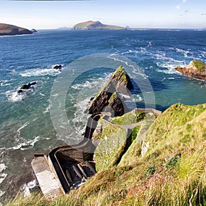 Dunquin pier and blasket islands