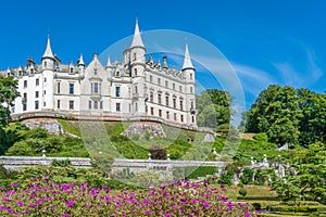 Dunrobin Castle in a sunny day, Sutherland county, Scotland.