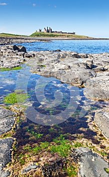 Dunstanburgh Castle in Northumberland, England