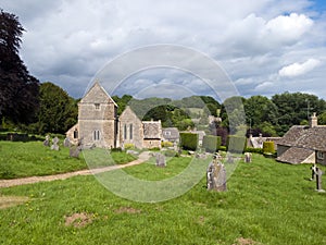 Duntisbourne Abbotts church, idyllic Cotswold village, Gloucestershire, UK