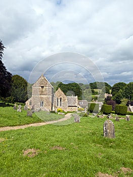 Duntisbourne Abbotts church, idyllic Cotswold village, Gloucestershire, UK