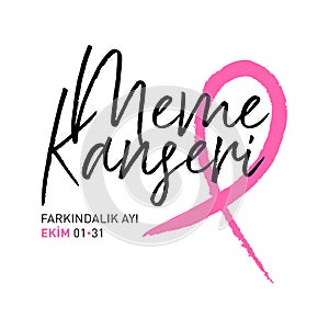 dunya meme kanseri farkindalik ayi, ekim 01-31 world breast cancer awareness month in october concept design vector illustration
