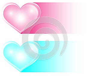 `Duo, social media icon in transparent heart style Vector style for graphic design in the concept of love.Double icons, bright col